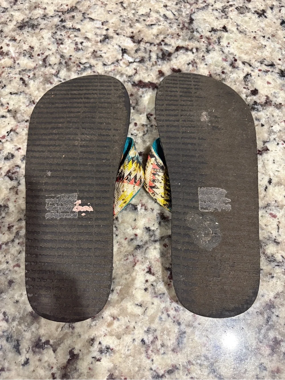 Yellow Box Teal Multicolor Patterned Thong Sandals - Picture 3 of 3